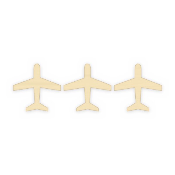 Flugzeug aus Holz zum Bemalen – Typ 1, 3er-Set, je 20 cm, Pappelsperrholz 4 mm