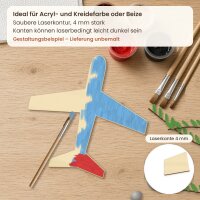 Flugzeug aus Holz zum Bemalen – Typ 1, 3er-Set, je 20 cm, Pappelsperrholz 4 mm