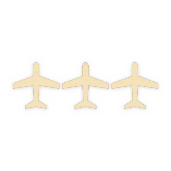 Flugzeug aus Holz zum Bemalen – Typ 1, 3er-Set, je 30 cm, Pappelsperrholz 4 mm