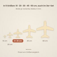 Flugzeug aus Holz zum Bemalen – Typ 1, 3er-Set, je 30 cm, Pappelsperrholz 4 mm