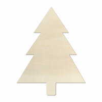 Tannenbäume aus Holz zum Bemalen – 3er-Set, je 10 cm breit, Pappelsperrholz 4 mm