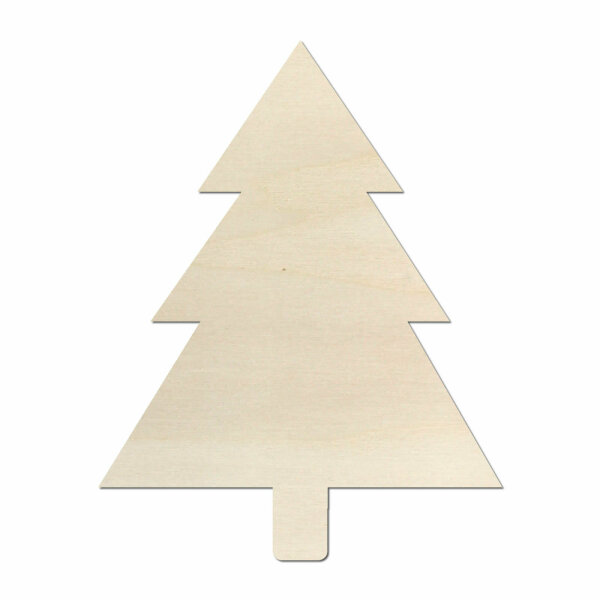 Tannenbäume aus Holz zum Bemalen – 3er-Set, je 20 cm hoch, Pappelsperrholz 4 mm