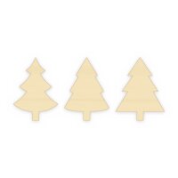 Tannenbäume aus Holz zum Bemalen – 3er-Set, je 60 cm hoch, Pappelsperrholz 4 mm