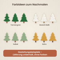 Tannenbäume aus Holz zum Bemalen – 3er-Set, je 60 cm hoch, Pappelsperrholz 4 mm
