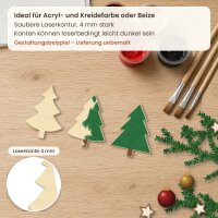 Tannenbäume aus Holz zum Bemalen – 3er-Set, je 60 cm hoch, Pappelsperrholz 4 mm