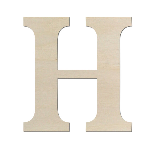 Holzbuchstabe H zum Bemalen – Typ 5, 10 cm hoch, Pappelsperrholz 4 mm