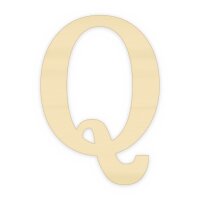 Holzbuchstabe Q zum Bemalen – Typ 5, 10 cm hoch, Pappelsperrholz 4 mm