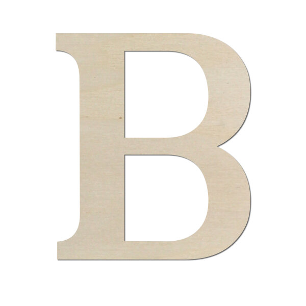 Holzbuchstabe B zum Bemalen – Typ 5, 20 cm hoch, Pappelsperrholz 4 mm