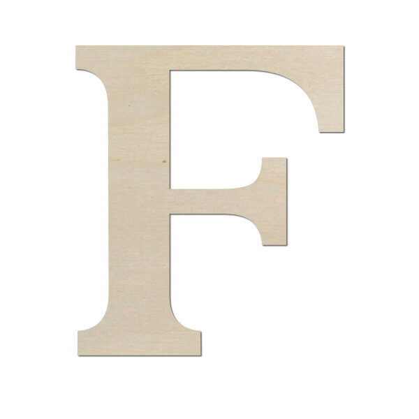 Holzbuchstabe F zum Bemalen – Typ 5, 20 cm hoch, Pappelsperrholz 4 mm