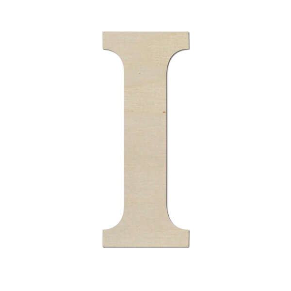 Holzbuchstabe I zum Bemalen – Typ 5, 20 cm hoch, Pappelsperrholz 4 mm