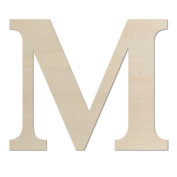 Holzbuchstabe M zum Bemalen – Typ 5, 30 cm hoch, Pappelsperrholz 4 mm