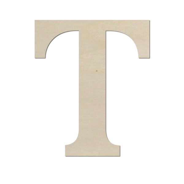 Holzbuchstabe T zum Bemalen – Typ 5, 30 cm hoch, Pappelsperrholz 4 mm