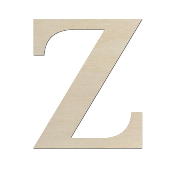 Holzbuchstabe Z zum Bemalen – Typ 5, 30 cm hoch, Pappelsperrholz 4 mm
