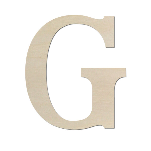 Holzbuchstabe G zum Bemalen – Typ 5, 45 cm hoch, Pappelsperrholz 4 mm