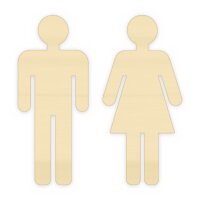 Toilettenschilder Mann & Frau aus Holz zum Bemalen...