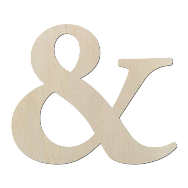 Und-Zeichen & aus Holz zum Bemalen – Typ 5, 45 cm hoch, Pappelsperrholz 4 mm