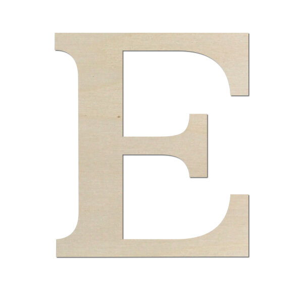 Holzbuchstabe E zum Bemalen – Typ 5, 60 cm hoch, Pappelsperrholz 4 mm