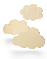 Wolken aus Holz zum Bemalen – Größe...