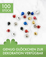 Glöckchen mit Öse 11x7 mm – 100 Stück, Metall, goldfarben