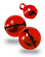 Glöckchen mit Öse 11x7 mm – 100 Stück, Metall, rot