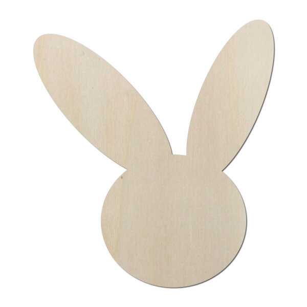 Hasenkopf aus Holz zum Bemalen – Größe wählbar 10–60 cm, 4 mm stark