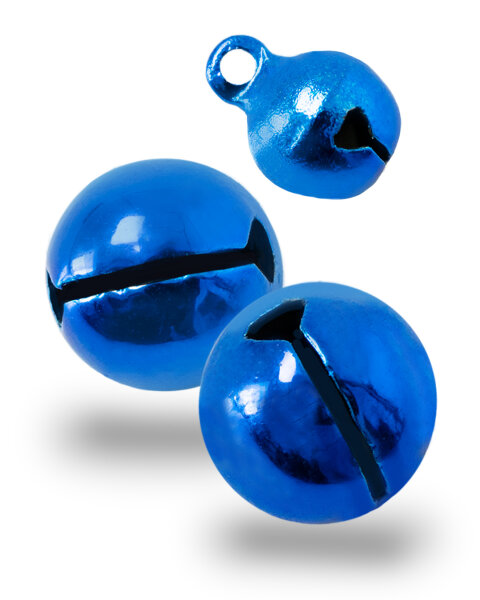 Glöckchen mit Öse 11x7 mm – 100 Stück, Metall, blau