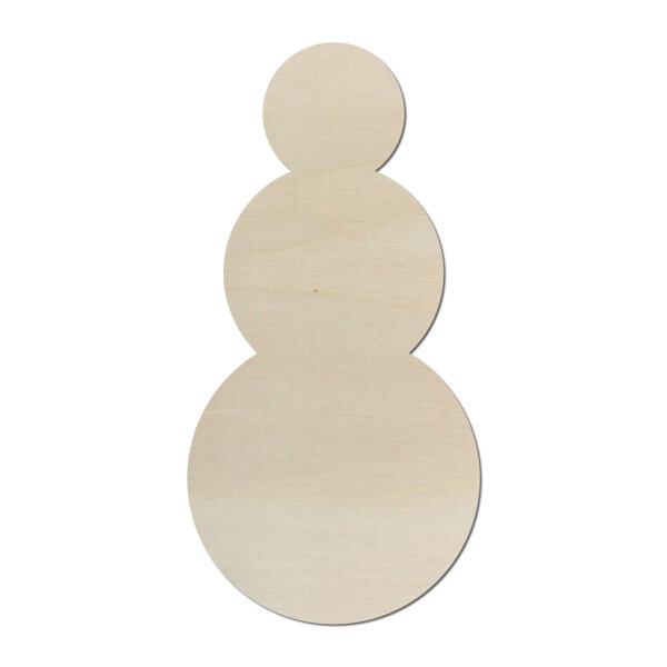 Schneemann aus Holz zum Bemalen – Größe wählbar 10–60 cm, 4 mm stark