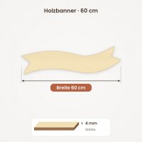 Holzbanner zum Bemalen – 60 cm, 4 mm stark