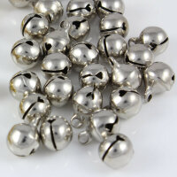 Glöckchen mit Öse 11x7 mm – 100 Stück, Metall, silberfarben