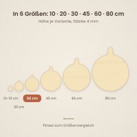 Weihnachtsbaumkugel aus Holz zum Bemalen – 30 cm, 4 mm stark