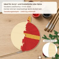 Weihnachtsbaumkugel aus Holz zum Bemalen – 60 cm, 4 mm stark