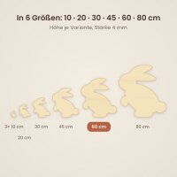 Hase aus Holz zum Bemalen – 60 cm, 4 mm stark