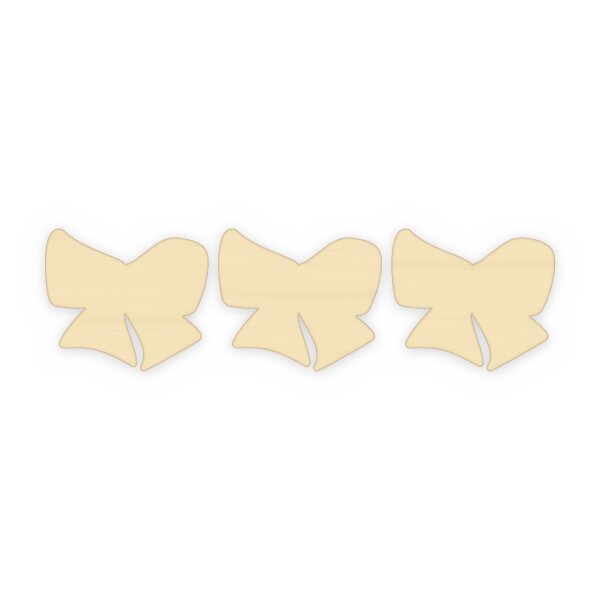 Große Schleife aus Holz zum Bemalen – 3er-Set, je 10 cm, 4 mm stark