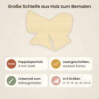 Große Schleife aus Holz zum Bemalen – 3er-Set, je 10 cm, 4 mm stark