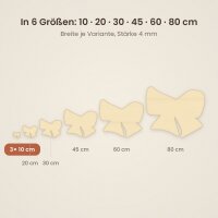 Große Schleife aus Holz zum Bemalen – 3er-Set, je 10 cm, 4 mm stark