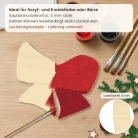 Große Schleife aus Holz zum Bemalen – 3er-Set, je 10 cm, 4 mm stark