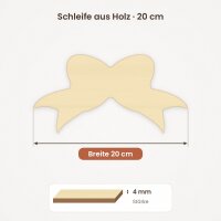 Schleife aus Holz zum Bemalen – 20 cm, 4 mm stark