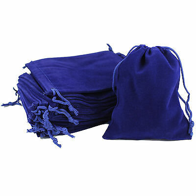 Samtbeutel 9 x 12 cm – 50 Stück, Schmuckbeutel, blau