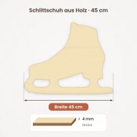 Schlittschuh aus Holz zum Bemalen – 45 cm, 4 mm stark