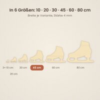 Schlittschuh aus Holz zum Bemalen – 45 cm, 4 mm stark