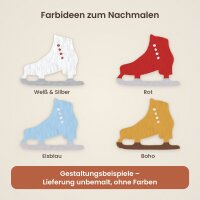 Schlittschuh aus Holz zum Bemalen – 45 cm, 4 mm stark