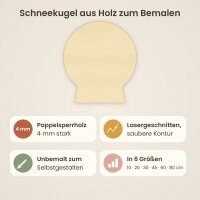 Schneekugel aus Holz zum Bemalen – 20 cm, 4 mm stark