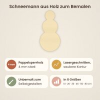 Schneemann aus Holz, ideal zum selber bemalen 80cm