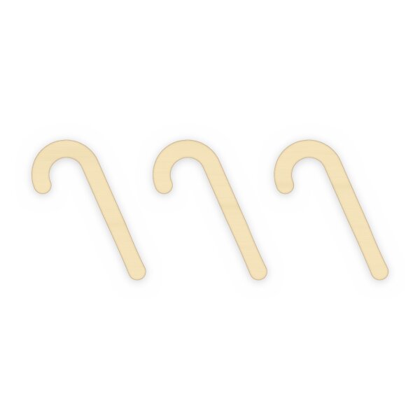 Zuckerstange aus Holz zum Bemalen – 3er-Set, je 10 cm, 4 mm stark