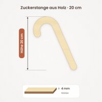 Zuckerstange aus Holz zum Bemalen – 20 cm, 4 mm stark