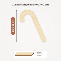 Zuckerstange aus Holz zum Bemalen – 60 cm, 4 mm stark