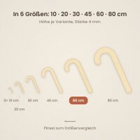 Zuckerstange aus Holz zum Bemalen – 60 cm, 4 mm stark