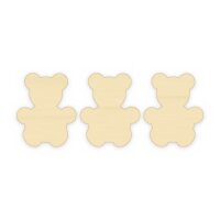 Teddybär aus Holz zum Bemalen – 3er-Set, je 10 cm, 4 mm stark
