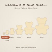 Teddybär aus Holz zum Bemalen – 3er-Set, je 10 cm, 4 mm stark