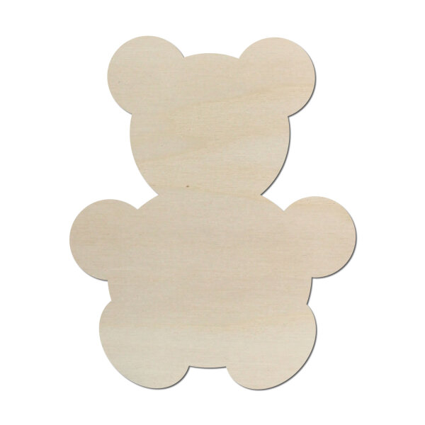 Teddybär aus Holz zum Bemalen – 45 cm, 4 mm stark